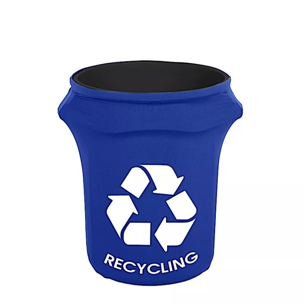 41-50 Royal Blue Gallons Spandex Stretch Trash Can Cover Recycling Logo Party